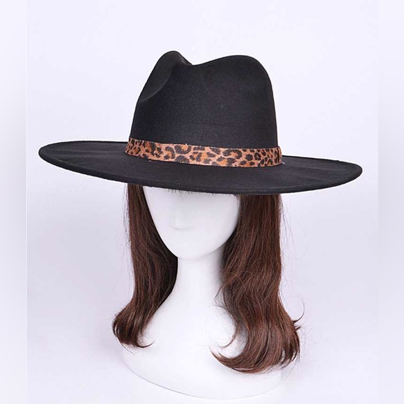 Leopard Animal Print Wide Brim Hat - Picture 1 of 5